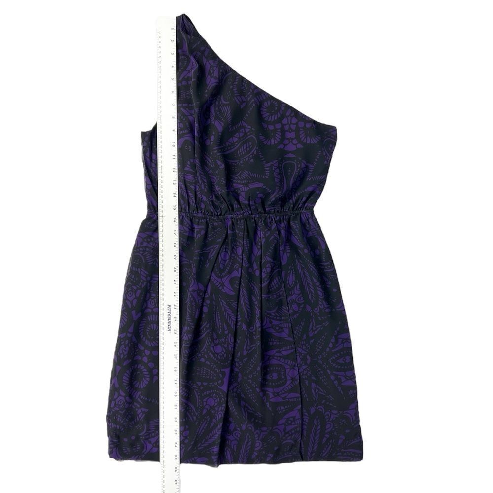 Express‎ Purple Black One Shoulder Chiffon Sheath Cocktail Dress Size Small - Picture 3 of 7